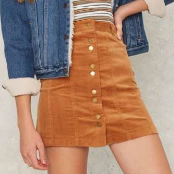 Very J Dresses & Skirts - 🍄HOST PICK🍄 Nasty Gal Tan Button Corduroy Skirt